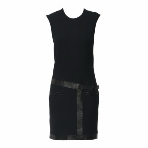 Helmut Lang Sleeveless Wool Dress with Black Leather Buckle - Picture 4 of 14